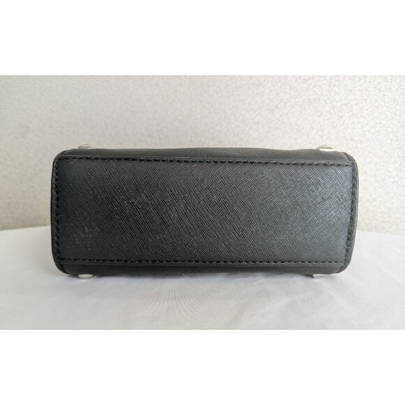 Michael Kors Small Saffiano Leather Studded Bag Black Silver NO CROSSBODY STRAP - Picture 5 of 12